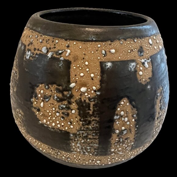 Lapid Israel Ceramic Vase Signed, Short Vase, Mid Century Vase, Israeli Pottery - Picture 3 of 10